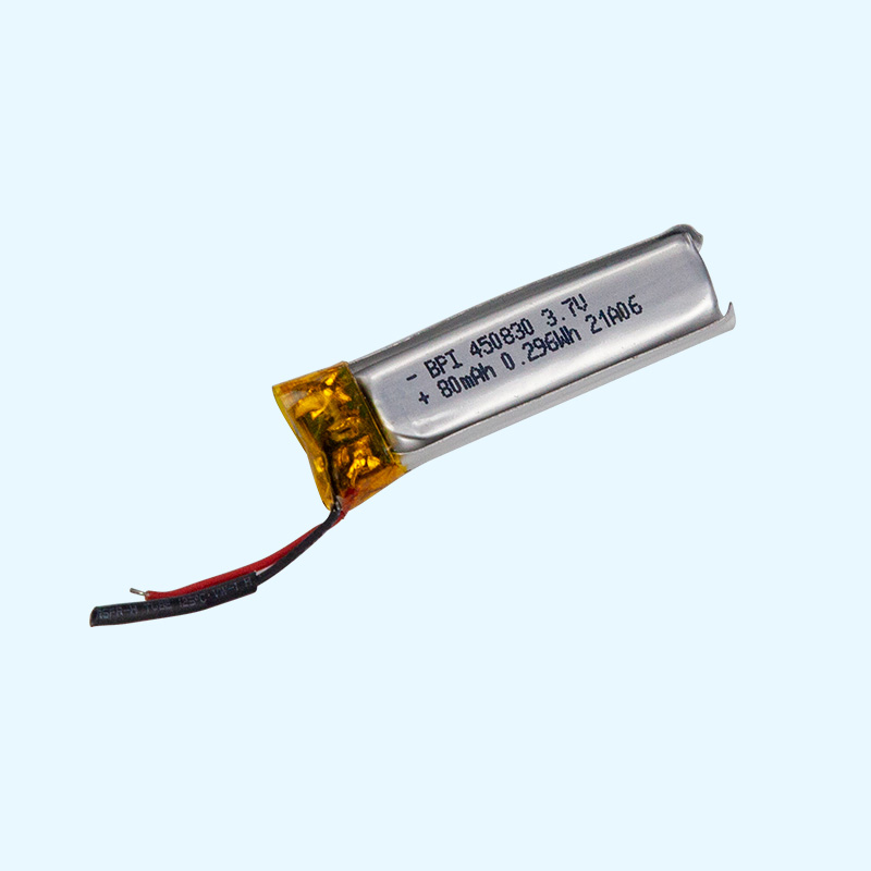 450830聚合物鋰電池80mAh超長(zhǎng)待機(jī)運(yùn)動(dòng)藍(lán)牙耳機(jī)電池 深圳藍(lán)牙耳機(jī)電池廠家