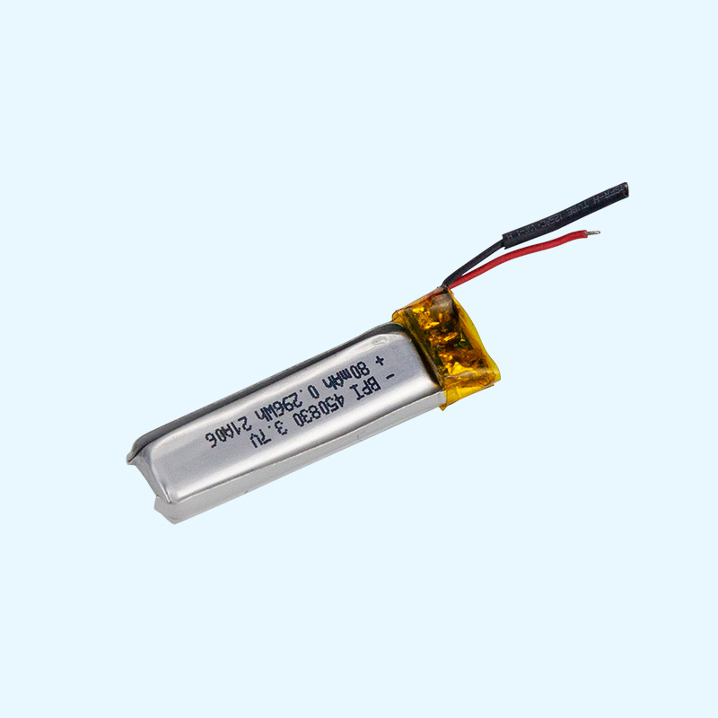 450830聚合物鋰電池80mAh超長(zhǎng)待機(jī)運(yùn)動(dòng)藍(lán)牙耳機(jī)電池 深圳藍(lán)牙耳機(jī)電池廠家
